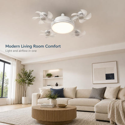 TrueBreeze — Screw-In Ceiling Fan with LED Light, No Wiring Required, Remote Control, 3 Speeds, 3 Color Temps